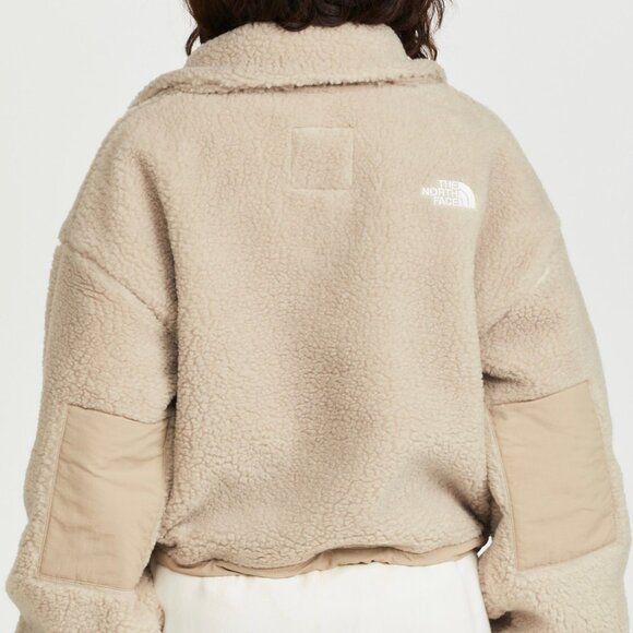 NWT NORTH FACE Platte Sherpa Fleece Zip Front Pullover XS in Natural "Flax" - Picture 4 of 11